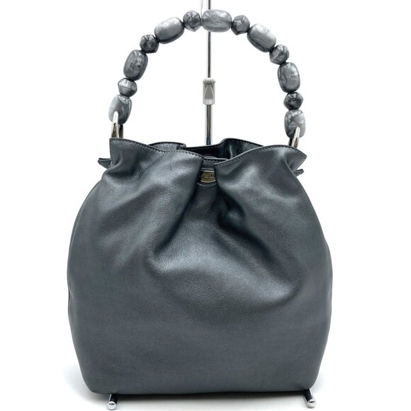 DIOR Gray Pearl Leather Bag - Picture 1 of 9
